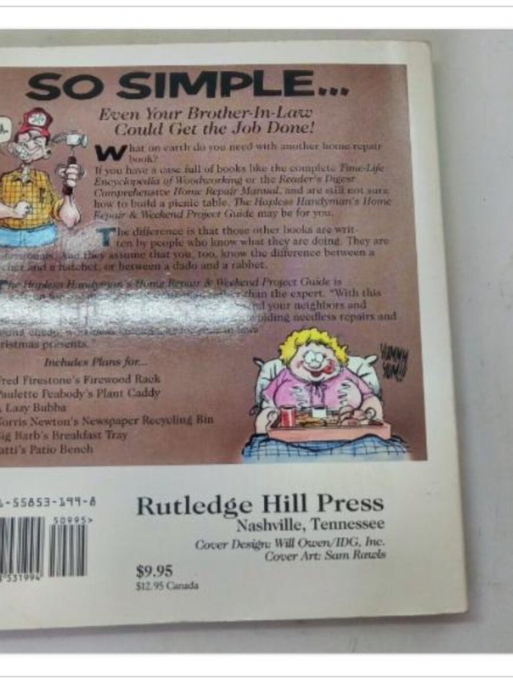The Hapless Handyman's Home Repair & Weekend Project Guide Rutledge 1992 PB - Picture 2 of 5